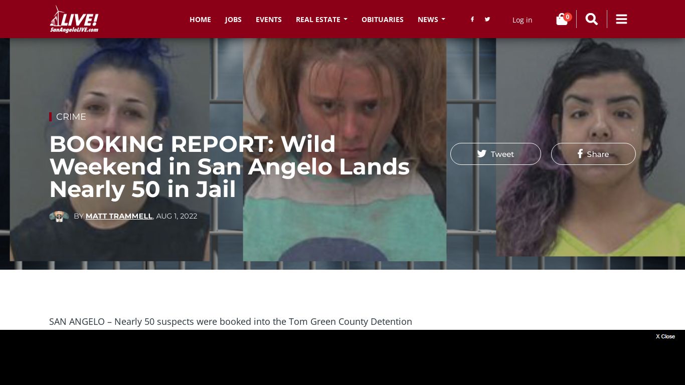 BOOKING REPORT: Wild Weekend in San Angelo Lands Nearly 50 in Jail